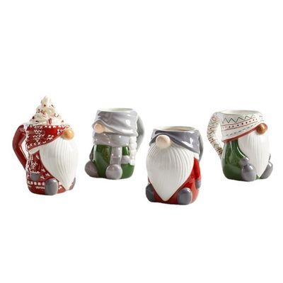 Persoonlijke keramische kruik met 3D kerstman design cartoon stijl en aangepaste kleur