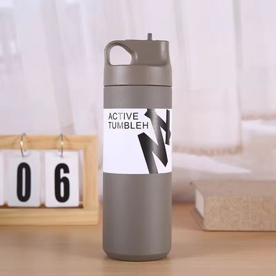 Warm en koud geïsoleerde waterfles 550 ml capaciteit roestvrij staal binnenkant stro deksel