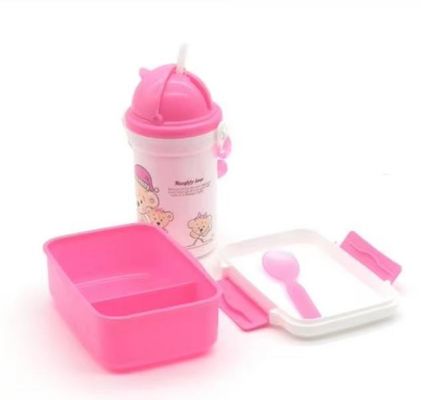 500 ml makkelijke stro-ketel plastic lunchbox voor studenten en kinderen