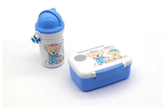 Gepersonaliseerd logo Acceptabel Kinderen Cartoon Lunch Box Set met 500ml Straw Kettle