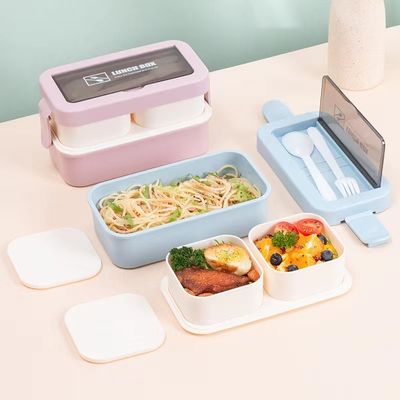 Milieuvriendelijk Voordeel Herbruikbare Draagbare Plastic Bento Lunch Box voor alle leeftijden