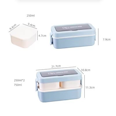 Milieuvriendelijk Voordeel Herbruikbare Draagbare Plastic Bento Lunch Box voor alle leeftijden
