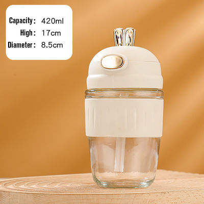 Cartoon Design 420ml Glas Milk Cola koffiebeker voor meisjes Studenten schattig konijn Geen Thermische isolatie