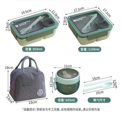 20*12*8cm herbruikbaar draagbaar plastic compartiment Bento lunchbox voor schoolkinderen