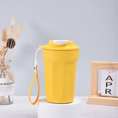 Custom logo muggen roestvrij staal tumbler 420ml reisbeker met deksel en touw met touw
