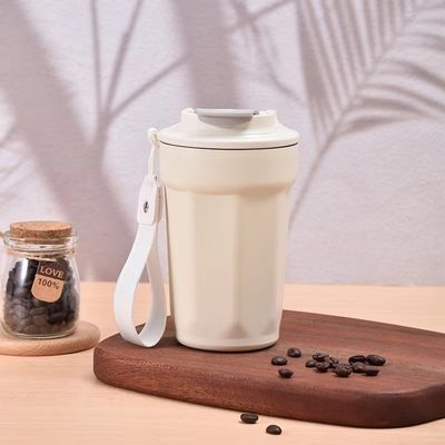 Custom logo muggen roestvrij staal tumbler 420ml reisbeker met deksel en touw met touw