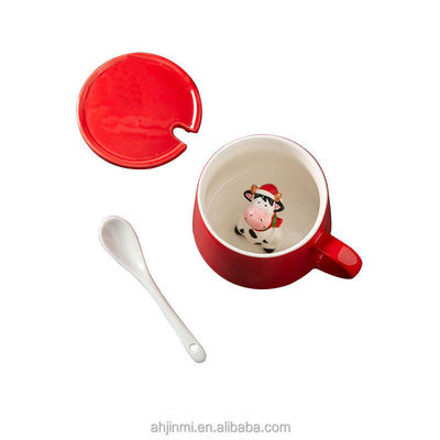 Gepersonaliseerde handgemaakte keramische mok schattig dier 3D drinkbekers voor thee koffie cadeau