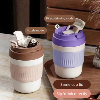 400 ml/550 ml capaciteit Draagbare multifunctionele glazen voorwerpen Leuke glazen koffiekop met stro