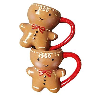 Kerstdag Custom 300 ml schattig peperkoek man vorm knuffelbeker Keramische koffiebeker