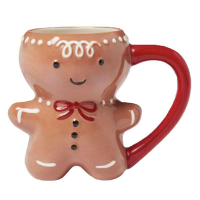 Kerstdag Custom 300 ml schattig peperkoek man vorm knuffelbeker Keramische koffiebeker