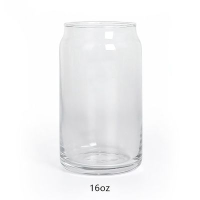 16OZ Glaslekkenbestendige, herbruikbare mokken met deksel en bamboe rietjes 210 g voor klanten