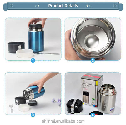 500 ml capaciteit roestvrij staal vacuüm geïsoleerd voedsel warmer container thermo ontwerp warm