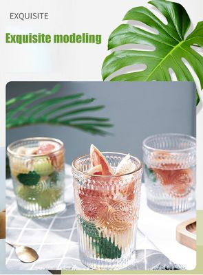 380 ml Retro Goud Gekleurde Glasbeker Zonnebloem Gekleurde Glas Drinkbeker