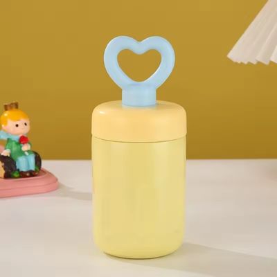 420 ml modern design draagbare thermosbeker met hartgreep en stofzuiger