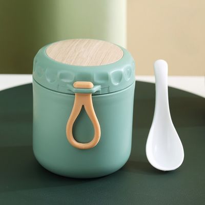 Draagbare 400 ml 304 voedselkwaliteit roestvrij staal geïsoleerde soepbeker met brede mond en lepel