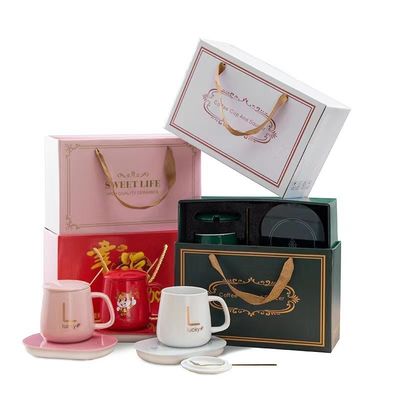 Custom Logo 350ml Materiaal Ceremische Temperatuur Controle Smart Coffee Mug UBS Warmer Cup