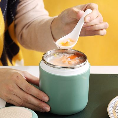 Geïsoleerde ontbijtbeker Food Jar 400ml Cute Design Style Thermos Lunch Box met Lepel
