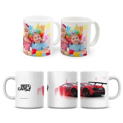 11 oz keramische sublimatie mok Custom Design niet omgekeerd wit met parel afwerking