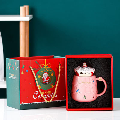 Keramische glazuurbeker set rode mok voor kerstcadeau koffie melk water mok functie