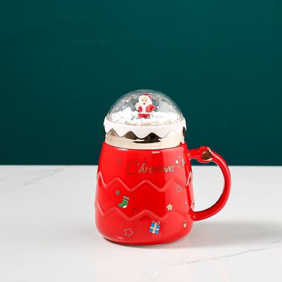 Keramische glazuurbeker set rode mok voor kerstcadeau koffie melk water mok functie