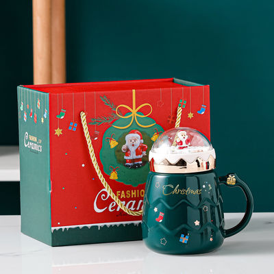 Keramische kerstbekers met grote capaciteit voor thuiscadeaus Aanpasbaar logo