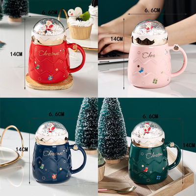 Cartoon Design Stijl Grote capaciteit Water Santa Cup met deksel mok voor zakelijke cadeautjes