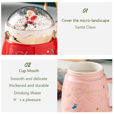 Cartoon Design Stijl Grote capaciteit Water Santa Cup met deksel mok voor zakelijke cadeautjes