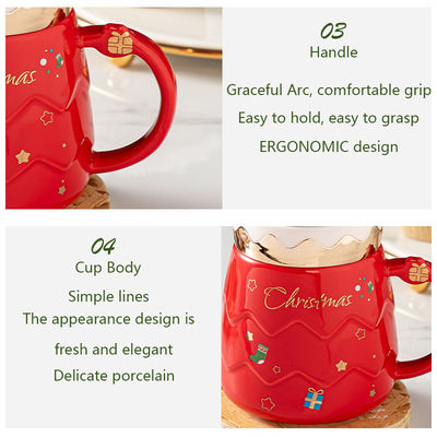 Cartoon Design Stijl Grote capaciteit Water Santa Cup met deksel mok voor zakelijke cadeautjes
