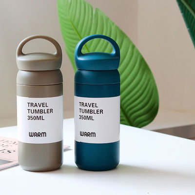 Terug naar school witte stalen geïsoleerde mokken 500 ml vacuümfles met handvat