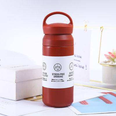 Terug naar school witte stalen geïsoleerde mokken 500 ml vacuümfles met handvat