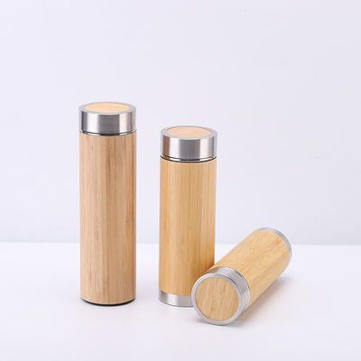 Koffie thee water bamboe roestvrij staal geïsoleerde warmwaterfles 350 ml 450 ml 500 ml