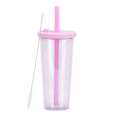 Terug naar school gelegenheid geïsoleerde dubbele wand ontwerp 24 oz plastic beker met aangepaste logo en deksels
