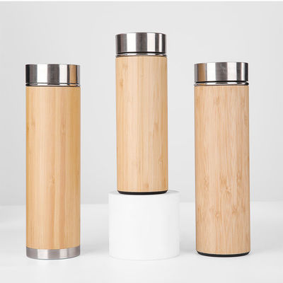 Koffie thee water bamboe roestvrij staal geïsoleerde warmwaterfles 350 ml 450 ml 500 ml