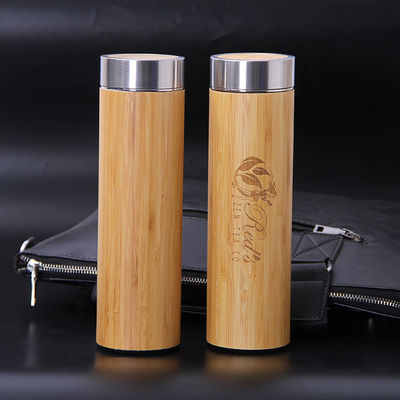 Koffie thee water bamboe roestvrij staal geïsoleerde warmwaterfles 350 ml 450 ml 500 ml