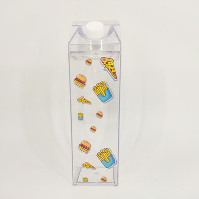 Transparante lekvrije beker 500 ml Plastic waterfles BPA-vrij Vierkante melk karton