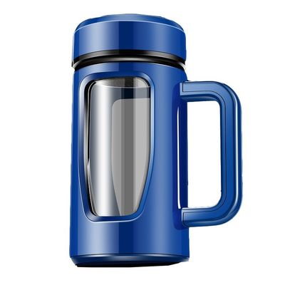 Niet-glijdend handvat Draagbare 580 ml glazen waterfles met isolatie en lekbestendig ontwerp