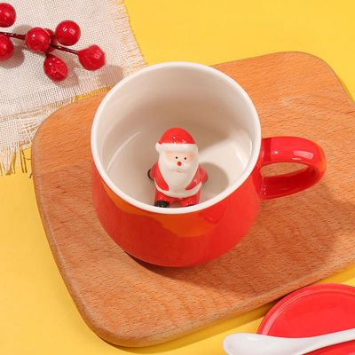 Duurzame kersthandgemaakte keramische theekop 3D koffiebeker voor cadeautjes en feesten