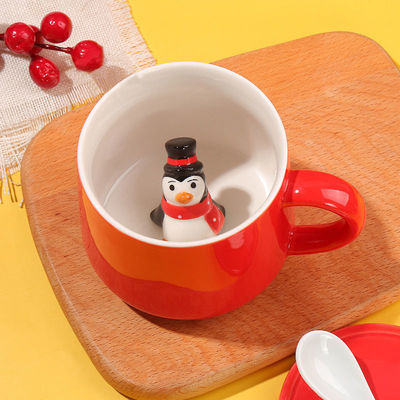 Duurzame kersthandgemaakte keramische theekop 3D koffiebeker voor cadeautjes en feesten