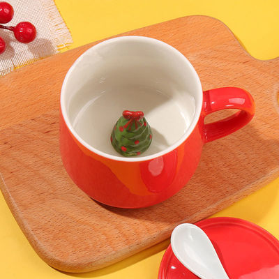 Duurzame kersthandgemaakte keramische theekop 3D koffiebeker voor cadeautjes en feesten