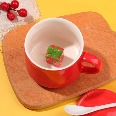 Duurzame kersthandgemaakte keramische theekop 3D koffiebeker voor cadeautjes en feesten