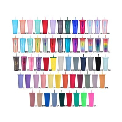 Studded Tumbler 24oz Modern Design Fashion Cup met lekkagevrije dubbele wand en stro