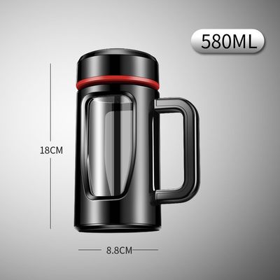 Temperatuurbestendige hoge borosilicaat glas waterfles met handgreep accessoires