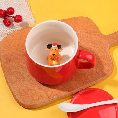 Minimalistische stijl 309g Keramische koffiekop met 3D-dierenontwerp