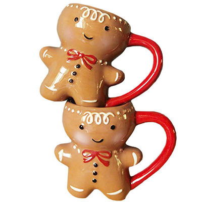 Eco-vriendelijke 300 ml keramische melkbeker met schattig 3D-cartoon-theekop-ontwerp