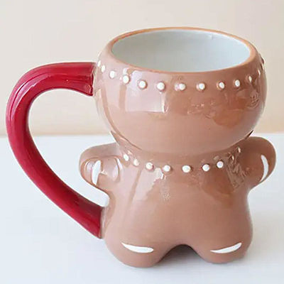 Eco-vriendelijke 300 ml keramische melkbeker met schattig 3D-cartoon-theekop-ontwerp