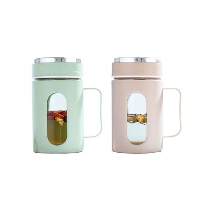 Office 500ml Custom Logo Glas waterfles met plastic mouw Direct Supply