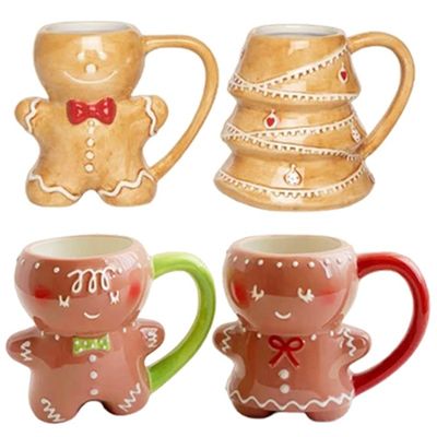 300 ml cartoon schattig kerst 3D peperkoek man keramische kerst mok duurzaam en leuk