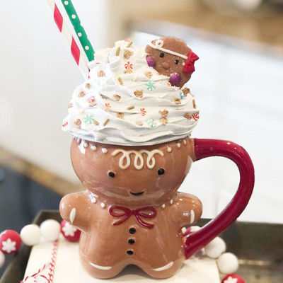 Kerstdag Vakantie Custom 300 ml Grappige peperkoek Man Magic Cookie Holding Mug