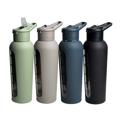700 ml/1000 ml capaciteit Motiverende waterfles met stro en beschermende hoes