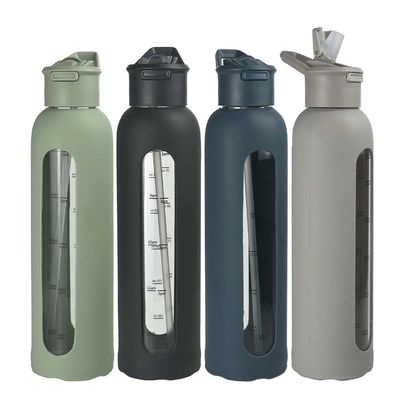 700 ml/1000 ml capaciteit Motiverende waterfles met stro en beschermende hoes